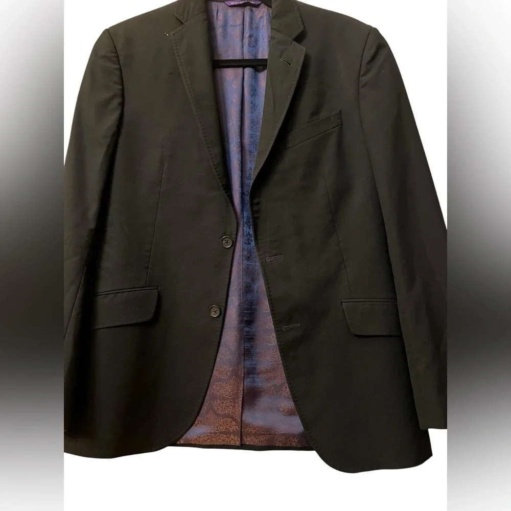 Ted Baker London Black Sport Coat with Notched Lapel Size 38